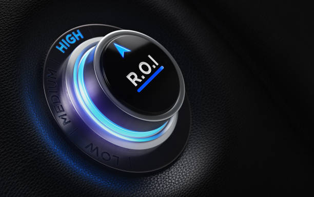Finance And Investment Concept - ROI Labeled Button On A Car Dashboard Finance and investment concept. ROI labeled button on car dashboard. There is ROI text on the button and it is pointing high efficiency. Horizontal composition with copy space and selective focus. Higher ROI stock pictures, royalty-free photos & images