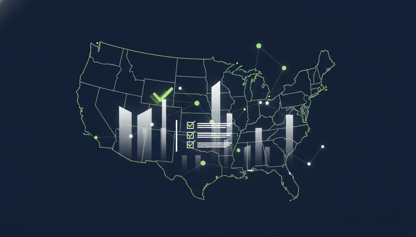 Placeholder abstract visual representing evaluation of a software development company in the USA