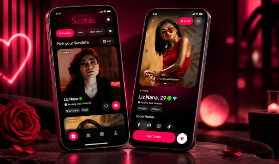 Sundate app screens