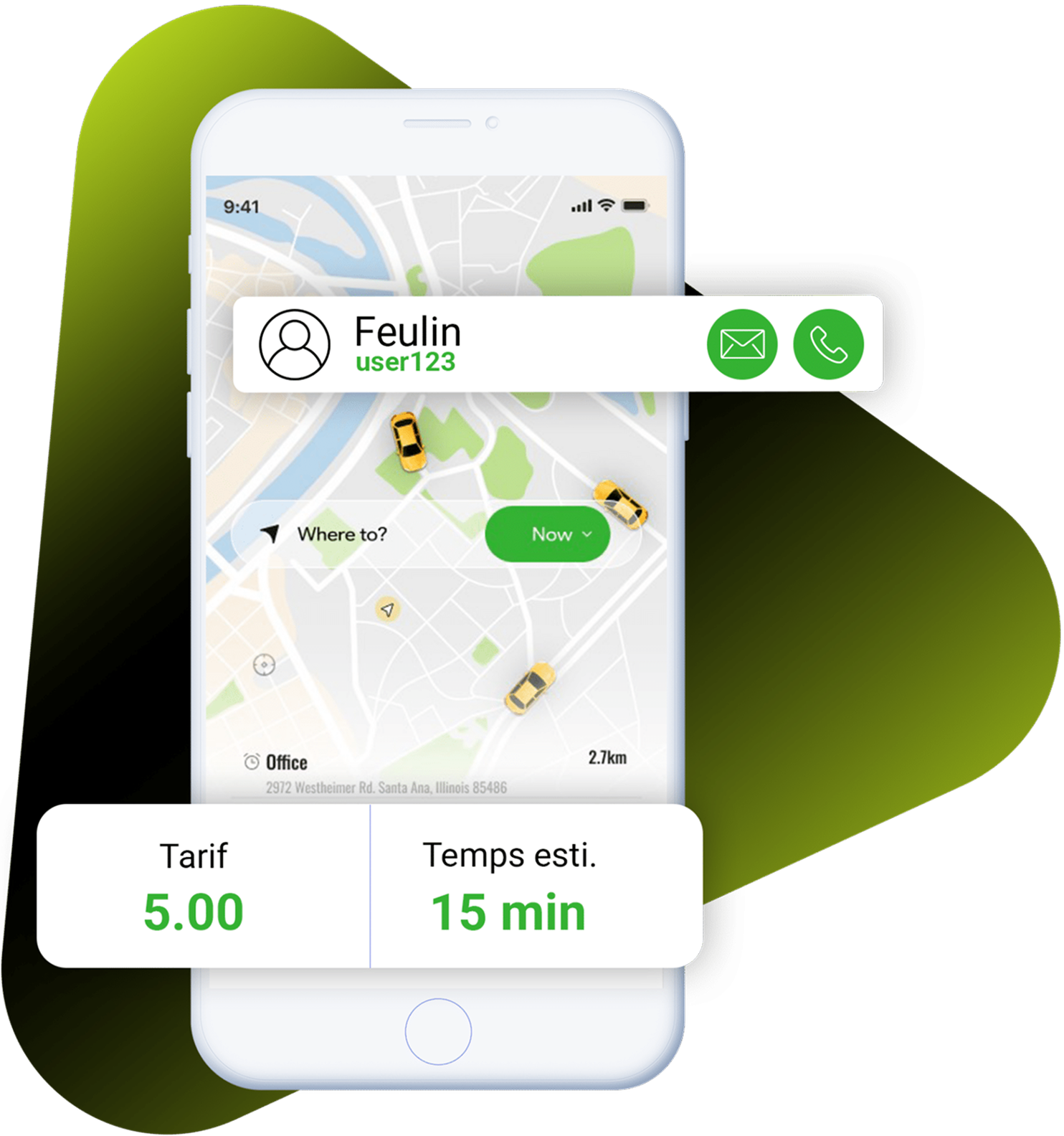 taxi app case study app screen