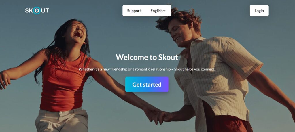 Skout Dating app home screen 