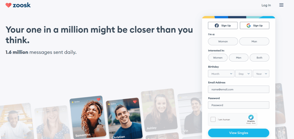 Zoosk dating app home screen for blog