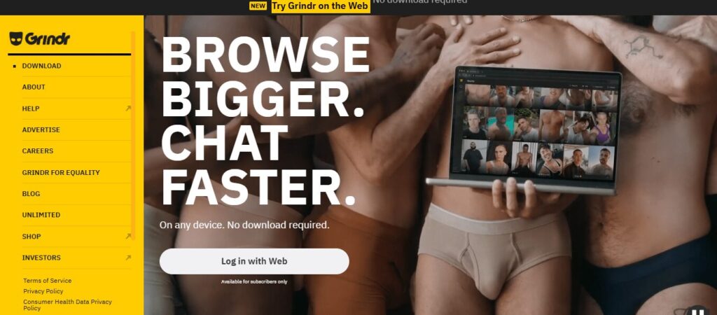 grindr home screen for blog