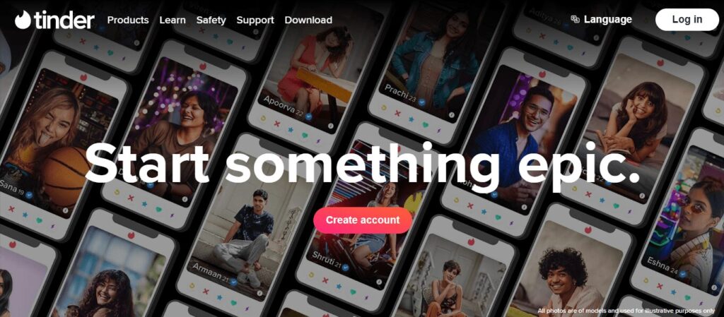 tinder home screen for blog